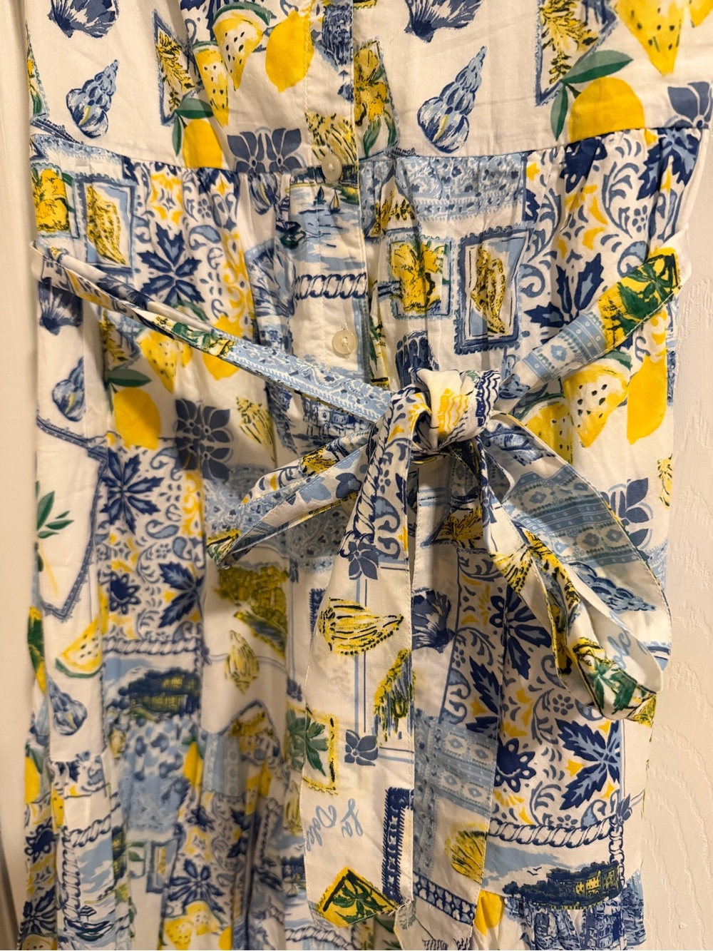J Crew Dolce Vita Lemons button front positano Italy vacation 100% cotton summer - Picture 5 of 10